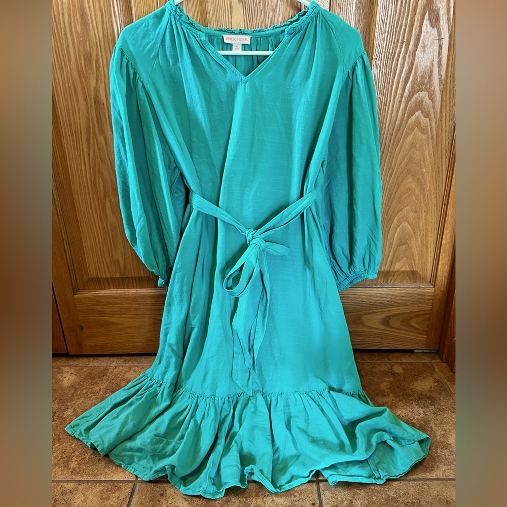 Turquoise Blouse Dress
